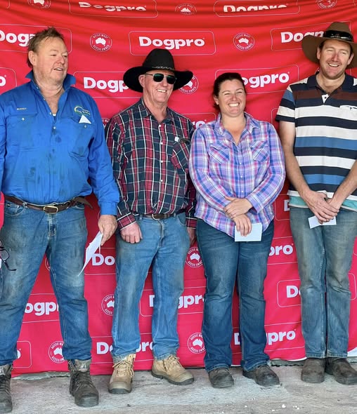 Open Utility - Neil Eastough Club President, Neil Kristiansen (Badgingarra Wilson 1st & Badgingarra Maggie 3rd), Shelby Harries (Just Ali 2nd & Riche Dig 5th). Hayden Harries (Just Buster 4th).